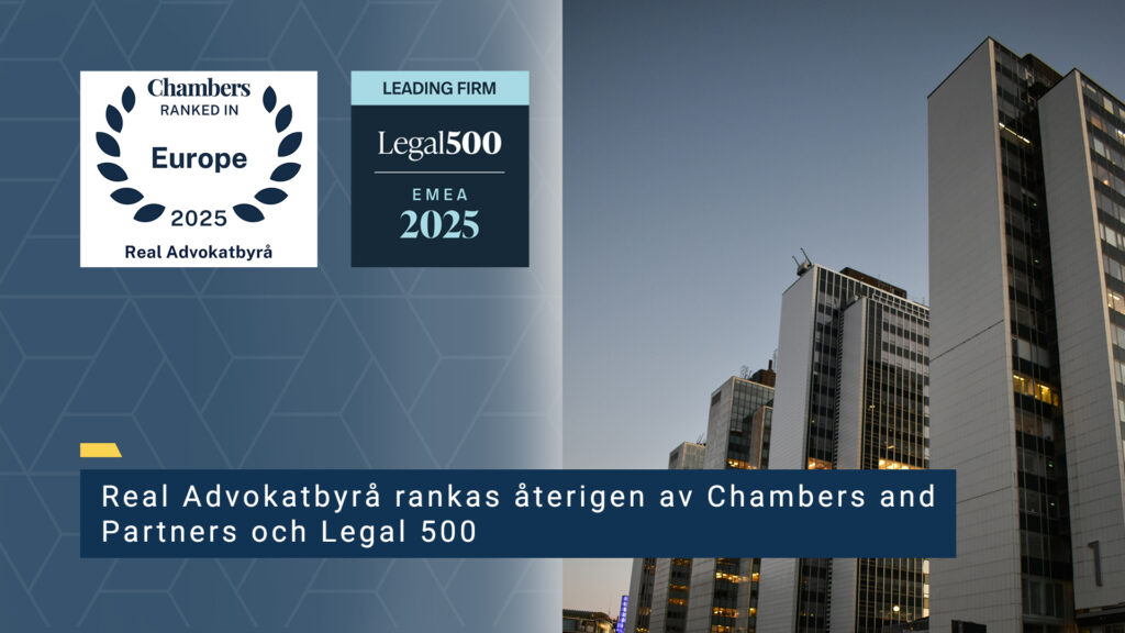 Real Advokatbyrå rankas återigen av Chambers and Partners och Legal 500